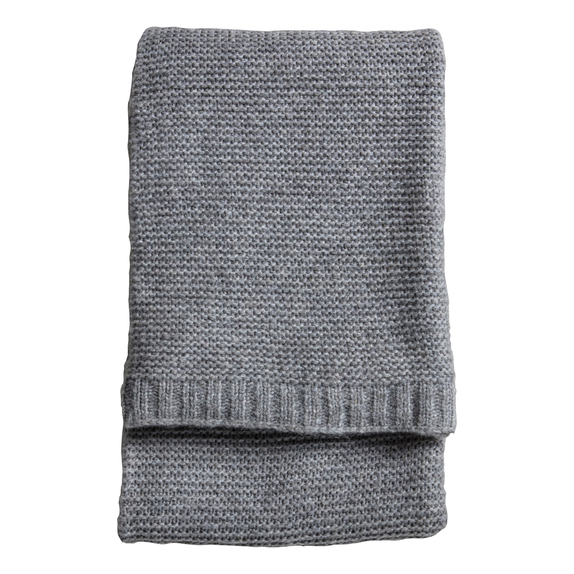 Chunky Knitted Kilburn Scott Wool Throw In Grey